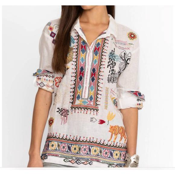 NEW JOHNNY WAS simmie blouse in natural